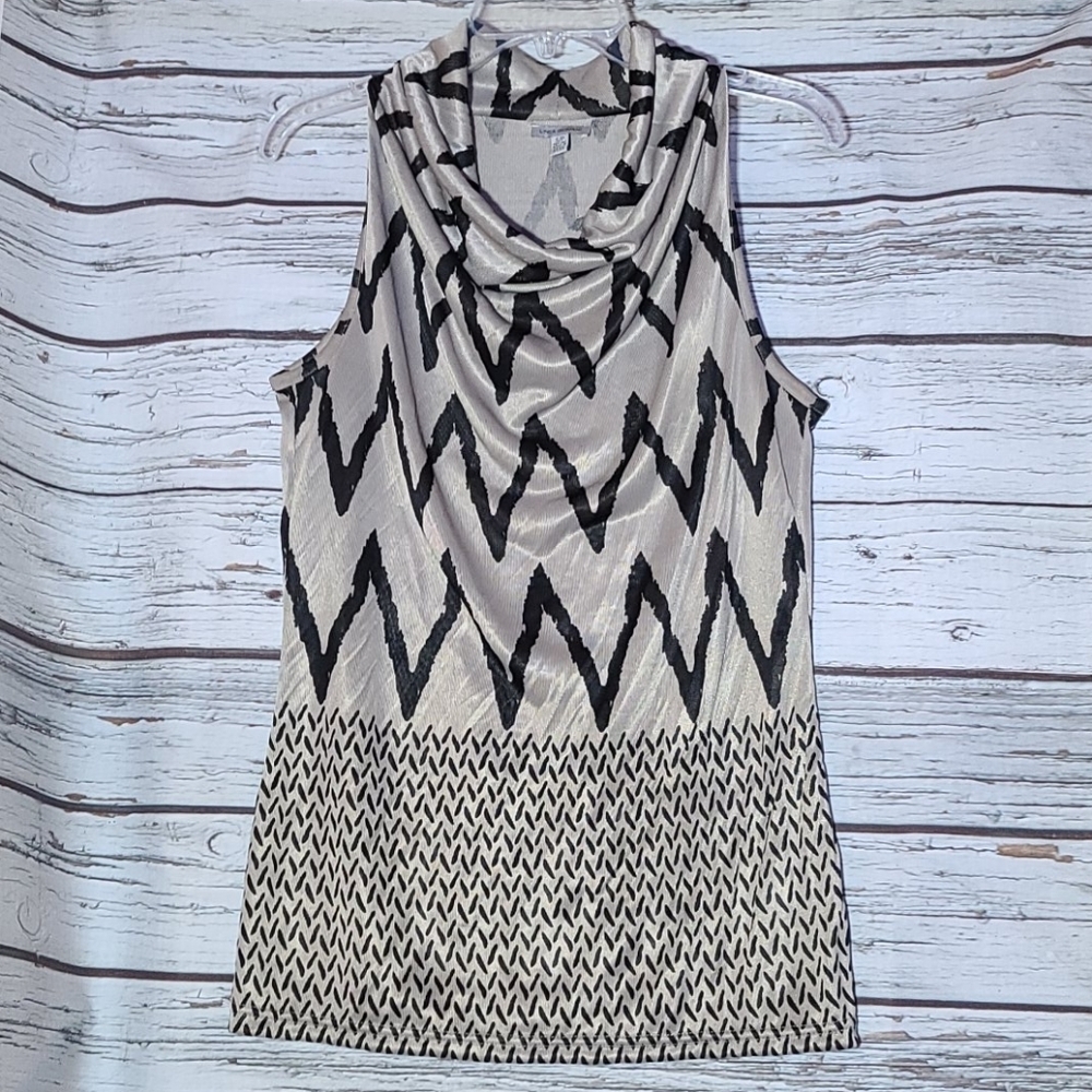 NWOT Linea Domani high cowl neck sleeveless blouse